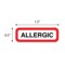 Nevs Position Labels - Allergic 1/2" x 1-1/2" White w/Red & Black XP-030 - alternate 2